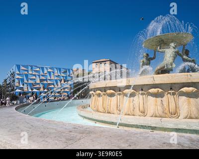 Fontaine des Tritons Floriana Valletta Banque D'Images