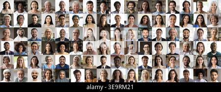 Collage combinant des portraits de personnes heureuses de divers horizons ethniques âge Banque D'Images