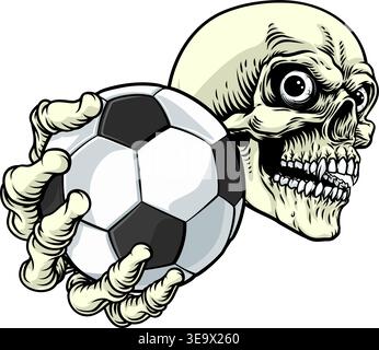 Skeleton Grim Reaper Death Soccer Mascot de football Illustration de Vecteur