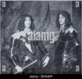 Le prince Rupert du Rhin (1619-1682) et le prince Maurice du Rhin (1621-1652) étaient des commandants anglais de la guerre civile. La page recadrée des portraits de William Dobson est conservée dans un tirage photographique historique. Banque D'Images