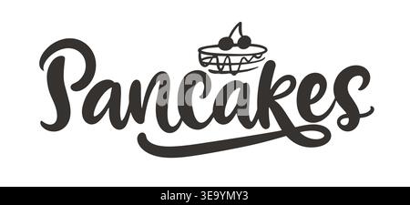 Crêpes écrit à la main lettrage moderne calligraphie Illustration de Vecteur
