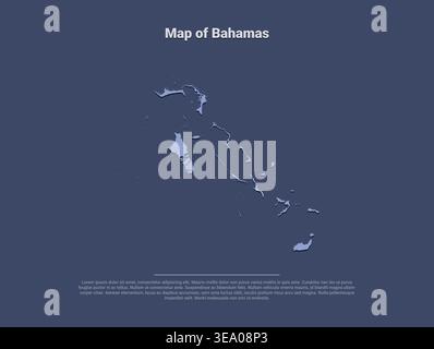 Carte de haute qualité des Bahamas avec des frontières claires détails géographiques et des divisions régionales idéales pour les guides de voyage de matériel éducatif et de conception proj Illustration de Vecteur