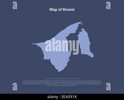 Carte de haute qualité de Brunei avec des frontières claires détails géographiques et des divisions régionales idéales pour les guides de voyage de matériel éducatif et de conception proje Illustration de Vecteur
