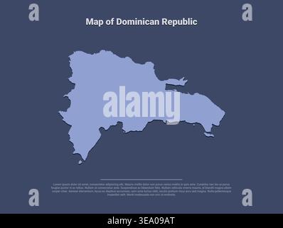 Carte de haute qualité de la République dominicaine avec des frontières claires détails géographiques et des divisions régionales idéales pour les guides de voyage de matériel éducatif et Illustration de Vecteur
