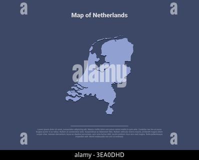 Carte de haute qualité des pays-Bas avec des frontières claires détails géographiques et des divisions régionales idéales pour les guides de voyage de matériel éducatif et la conception Illustration de Vecteur