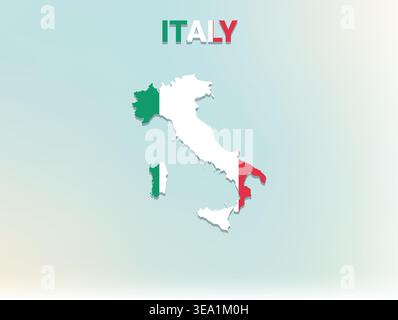 Carte de drapeau de haute qualité de l'Italie avec des couleurs nationales authentiques et un design de drapeau emblématique parfait pour l'éducation géographique Illustration de Vecteur
