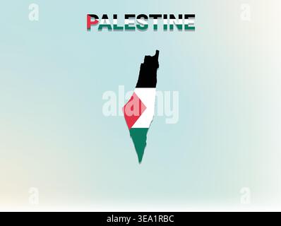 Carte de drapeau de haute qualité de la Palestine avec des couleurs nationales authentiques et un design de drapeau emblématique parfait pour l'éducation géographique Illustration de Vecteur