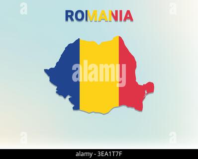 Carte de drapeau de haute qualité de la Roumanie avec des couleurs nationales authentiques et un design de drapeau emblématique parfait pour l'éducation géographique et la promotion Illustration de Vecteur