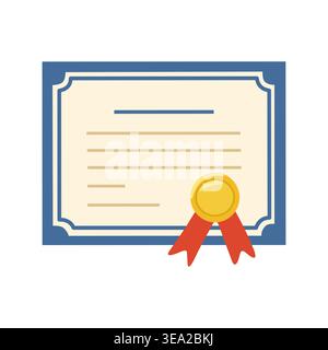Certificat diplôme Award Flat style illustration Illustration de Vecteur
