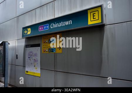 Signalisation de la station MRT Chinatown Singapour Banque D'Images