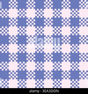 Fond de motif à carreaux sans couture bleu pastel et rose Illustration de Vecteur