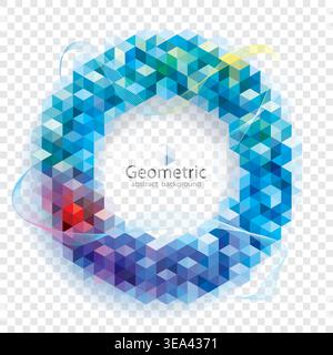 Couleurs circulaires géométriques arrière-plan abstrait. Illustration de Vecteur