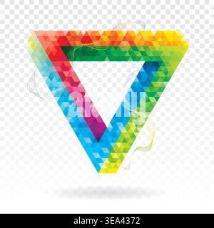 Illusion Triangle Geometric Colors arrière-plan abstrait. Illustration de Vecteur