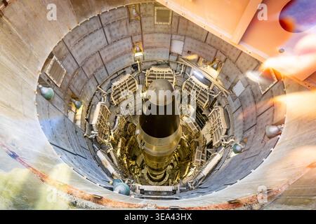 Green Valley, AZ, États-Unis - 11 février 2026 : le missile balistique intercontinental Titan II préservé est exposé au Titan missile Museum près de Tucson Ariz Banque D'Images