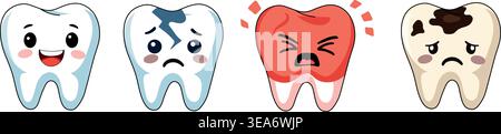 Jeu d'icônes de problèmes dentaires – Collection de symboles de carie dentaire, de caries et de santé bucco-dentaire Illustration de Vecteur