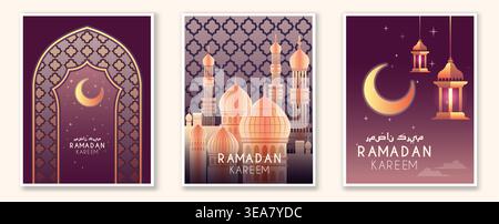 Cartes festives du Ramadan. Illustration vectorielle Illustration de Vecteur