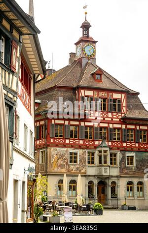 Bâtiment historique de l'hôtel de ville de Stein am Rhein en avril 2026 Banque D'Images
