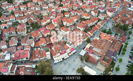 Vue aérienne de la ville d'Ohrid. Lac Ohrid. Macédoine du Nord Banque D'Images