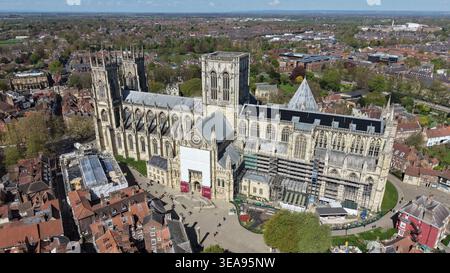 Vue aérienne de York Minster, Deangate, York Banque D'Images