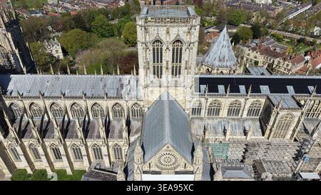 Vue aérienne de York Minster, Deangate, York Banque D'Images