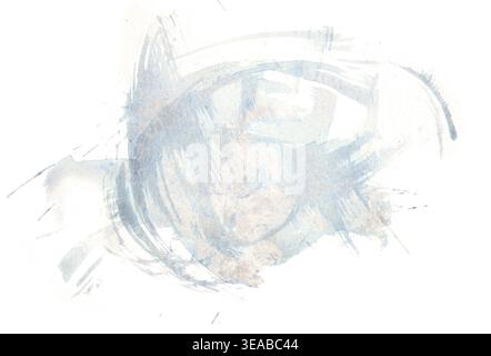 Fond peint à la main à l'aquarelle abstraite. Fond de peinture créative d'art. Coups de pinceau grunge isolés sur blanc. Banque D'Images