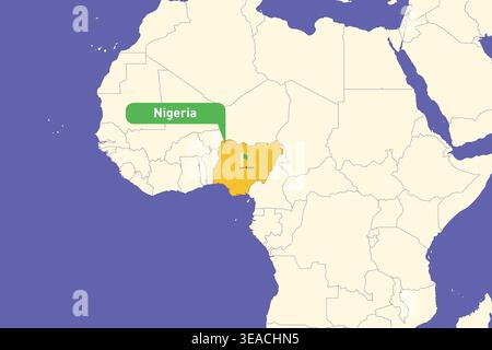 Illustration de la carte infographique du Nigeria parfait pour une utilisation éducative guides de voyage présentations de géographie et de projets culturels nationaux Illustration de Vecteur