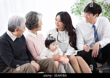 Grande famille harmonieuse Banque D'Images