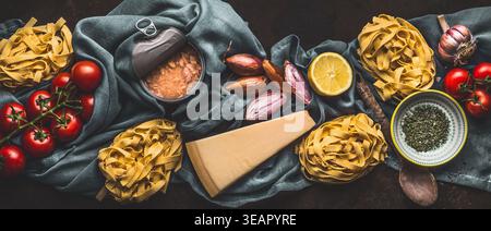 plat de pâtes, dîner, ingrédients, pâtes dishs, dîners, ingrédient Banque D'Images