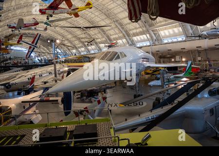 Chantilly, va - 06 juin 24 : vue rapprochée du nez et du cockpit de l'avion supersonique Concorde exposés au Steven F. Udvar-Hazy Center à Chantilly, Banque D'Images