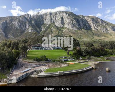 Hermanus Klein River Lagoon, Kleinriversvlei, Afrique du Sud. Photo drone aérien Banque D'Images