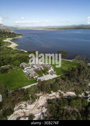 Hermanus Klein River Lagoon, Kleinriversvlei, Afrique du Sud. Photo drone aérien Banque D'Images