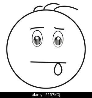 Émoticône de visage ludique. Tête de personnage stupide. Langue vectorielle sortie. Symbole d'émotion taquineuse. SPE 10. Illustration de Vecteur