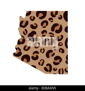 Carte Leopard Arizona. Signe patriotique USA. Imprimé animal tendance. Modèle vectoriel pour affiche de typographie, bannière, flyer, carte de voeux, conception de chemise, etc Illustration de Vecteur