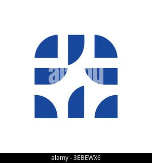 Logo géométrique abstrait de la croix médicale bleue Illustration de Vecteur