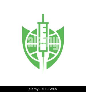 Logo Global Vaccine protection Shield Illustration de Vecteur