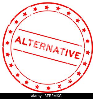 Grunge rouge alternatif mot rond joint en caoutchouc timbre sur fond blanc Illustration de Vecteur