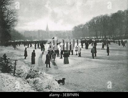 Patiner sur l'eau longue, à la fin de l'ère victorienne Banque D'Images