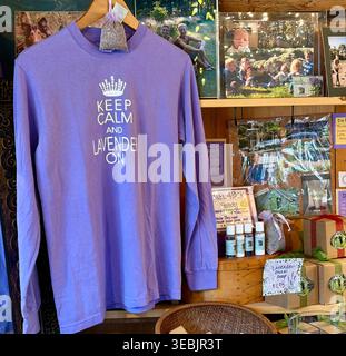 Le magasin Cape Cod Lavender Farm, à Harwich, Massachusetts, vend des articles sur le thème de la lavande Banque D'Images