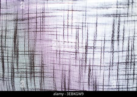 Fond de texture de tissu tissé gris et beige, motif hachuré pour le textile neutre et le design intérieur Banque D'Images
