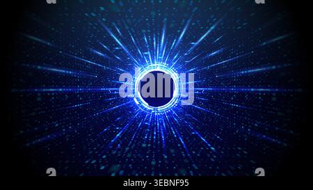 Fond technologique abstrait avec portail lumineux et noyau lumineux circulaire Illustration de Vecteur