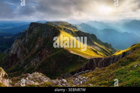Été à Eisenerzer Alpen en Autriche Styrie, paysage de montagne panorama à Reichensteinhutte Banque D'Images