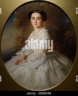 Portrait de la Grande-Duchesse Olga Feodorovna. 1857. Lauchert Richard (1823-1868) Huile sur toile. Olga Feodorovna (née Cecilie Augusta, princesse et margravine de Bade, 1839-1891) épouse du grand-duc Mikhaïl Nikolaevich. Musée de l'Ermitage. Banque D'Images