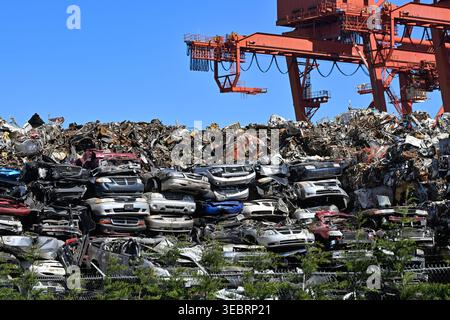 Recyclage de métaux dans des chantiers automobiles Banque D'Images