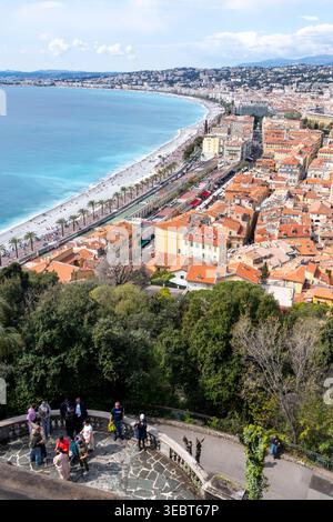 France, Nice, vue sur la ville depuis la colline du Château Banque D'Images