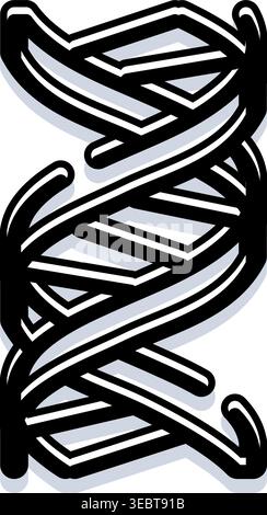 Structure en double hélice d'ADN illustrant la génétique et la science Illustration de Vecteur