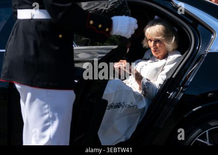 Washington DC, États-Unis. 27 avril 2026. Washington, DC, États-Unis. 27 avril 2026. La reine Camilla du Royaume-Uni arrive à la Maison Blanche lundi 27 avril 2026 à Washington DC crédit : Allison Robbert/Pool via CNP/Media Punch/Alamy Live News crédit : MediaPunch Inc/Alamy Live News Banque D'Images