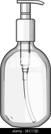 Illustration transparente du flacon distributeur à pompe pour le produit d'hygiène Illustration de Vecteur