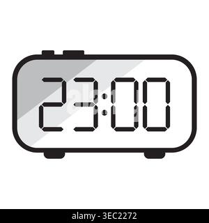 Horloge numérique montrant 23 00 vecteur d'icône de temps. Parfait pour les concepts de gestion du temps et les éléments d'interface utilisateur d'application modernes. SPE 10. Illustration de Vecteur
