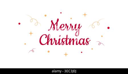 Fond de lettrage joyeux Noël, illustration vectorielle de typographie de vacances festive. Illustration de Vecteur