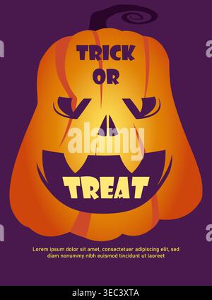 Affiche d'Halloween à la citrouille. Illustration vectorielle Illustration de Vecteur